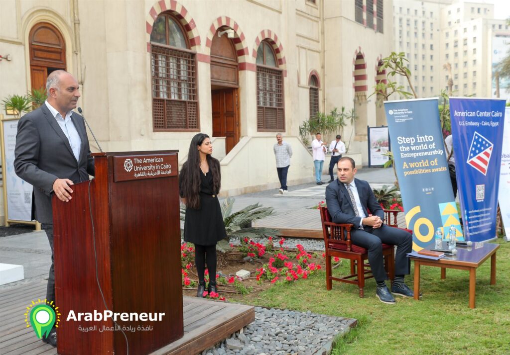 د. سامر عطاالله يلقى كلمته في افتتاح الأسبوع العالمي لريادة الأعمال